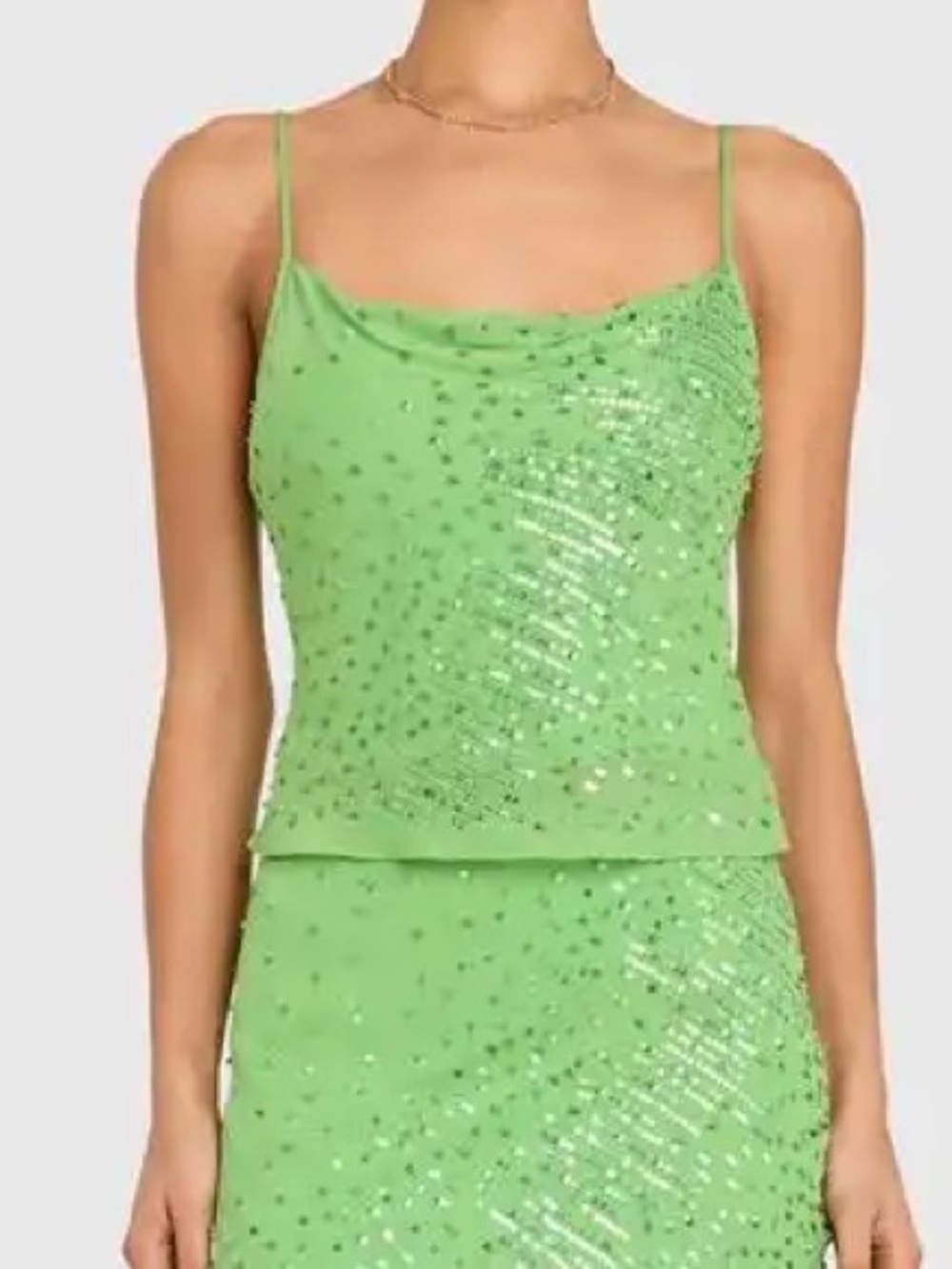 Amanda Uprichard Noella Spaghetti Strap Top In Green